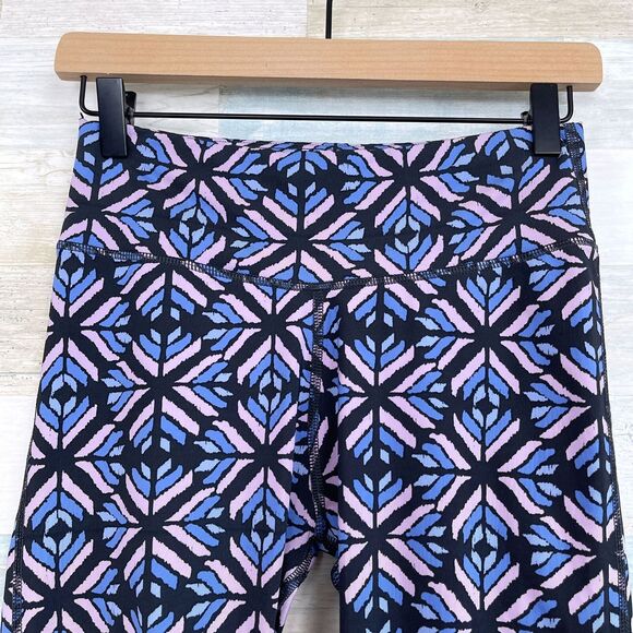 Aerie Cut Out Hem Leggings Black Blue Purple Mid Rise Yoga Active Womens Small - Picture 2 of 7